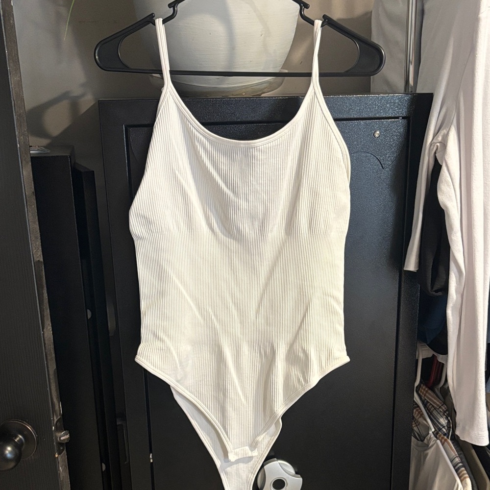 Classic Ribbed One-Piece Bodysuit - White